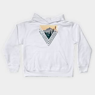 Geometric Triangles Forest Kids Hoodie